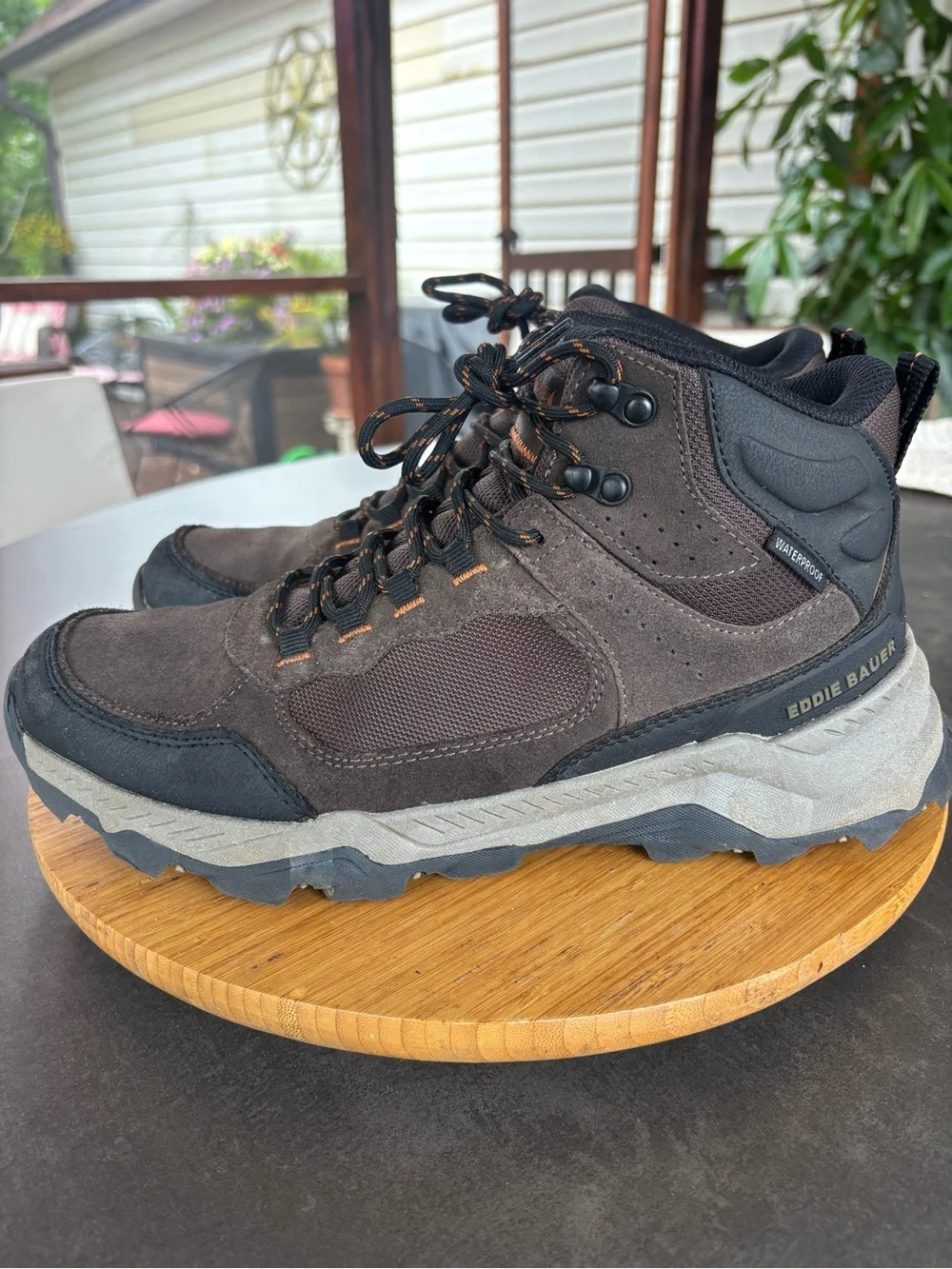 Eddie Bauer Brown and Black Waterproof Trail Boots